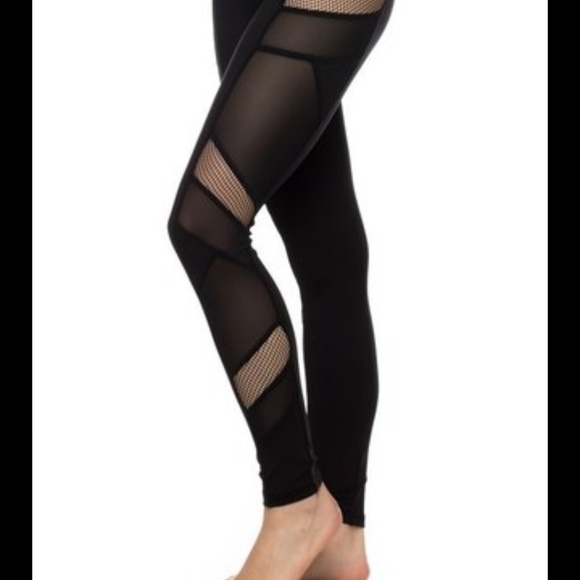 New  Black Mesh Leggings - Picture 3 of 5